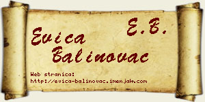 Evica Balinovac vizit kartica